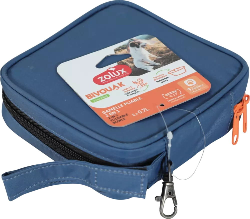 ZOLUX BIVOUAK Miska Składana 2x700ml Niebieska