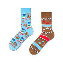 ZOOKSY kolorowe skarpetki damskie w pierniki r.36-40 1 para, długie skarpetki świąteczne pod choinkę - mixTURY PIERNIKOWE