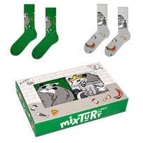ZOOKSY kolorowe skarpetki damskie w zestawie r.36-40 2 pary, skarpetki w zwierzęta - mixTURY OPOSY Zooksy
