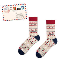 ZOOKSY świąteczne skarpety męskie r.41-46 1 para, skarpetki na prezent - CHRISTMAS LETTER Zooksy