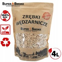 Zrębki Wędzarnicze Super Smoke BUK KL-08 (6-8mm) Medium 4L Doypack Kraft