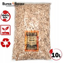 Zrębki Wędzarnicze Super Smoke BUK KL-10 (9-12mm) Large 10 Litrów