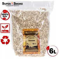 Zrębki Wędzarnicze Super Smoke BUK KL-10 (9-12mm) Large 6 Litrów Doypack