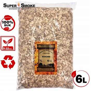 Zrębki Wędzarnicze Super Smoke BUK KL-10 (9-12mm) Large 6 Litrów - Super Smoke