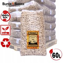 Zrębki Wędzarnicze Super Smoke BUK KL-13 (12-18mm) Extra Large 60 Litrów