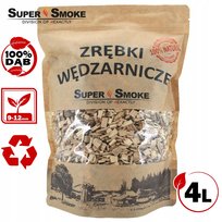 Zrębki Wędzarnicze Super Smoke DĄB KL-10 (9-12mm) Large 4L Doypack Kraft