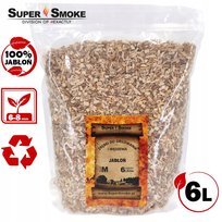 Zrębki Wędzarnicze Super Smoke JABŁOŃ KL-08 (6-8mm) Medium 6 Litrów Doypack