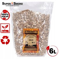 Zrębki Wędzarnicze Super Smoke JABŁOŃ KL-10 (9-12mm) Large 6 Litrów Doypack