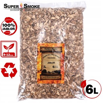 Zrębki Wędzarnicze Super Smoke JABŁOŃ KL-10 (9-12mm) Large 6 Litrów - Super Smoke