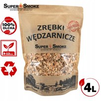 Zrębki Wędzarnicze Super Smoke OLCHA KL-10 (9-12mm) Large 4L Doypack Kraft