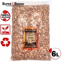 Zrębki Wędzarnicze Super Smoke OLCHA KL-10 (9-12mm) Large 6 Litrów
