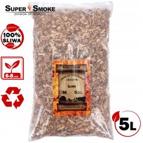 Zrębki Wędzarnicze Super Smoke ŚLIWA KL-08 (6-8mm) Medium 5 Litrów