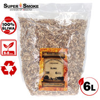 Zrębki Wędzarnicze Super Smoke ŚLIWA KL-08 (6-8mm) Medium 6 Litrów Doypack