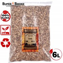 Zrębki Wędzarnicze Super Smoke ŚLIWA KL-08 (6-8mm) Medium 6 Litrów
