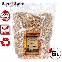 Zrębki Wędzarnicze Super Smoke ŚLIWA KL-10 (9-12mm) Large 6 Litrów Doypack