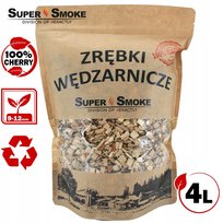 Zrębki Wędzarnicze SuperSmoke CHERRY KL-10 (9-12mm) Large 4L Doypack Kraft