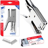 Zszywacz Nożycowy Metalowy Biurowy Do 25 Kartek Srebrny