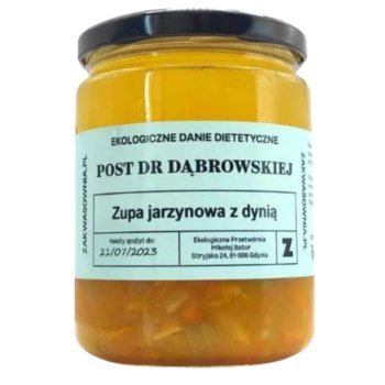 ZUPA JARZYNOWA Z DYNIĄ DIETETYCZNA BIO 540 ml - ZAKWASOWNIA - Zakwasownia