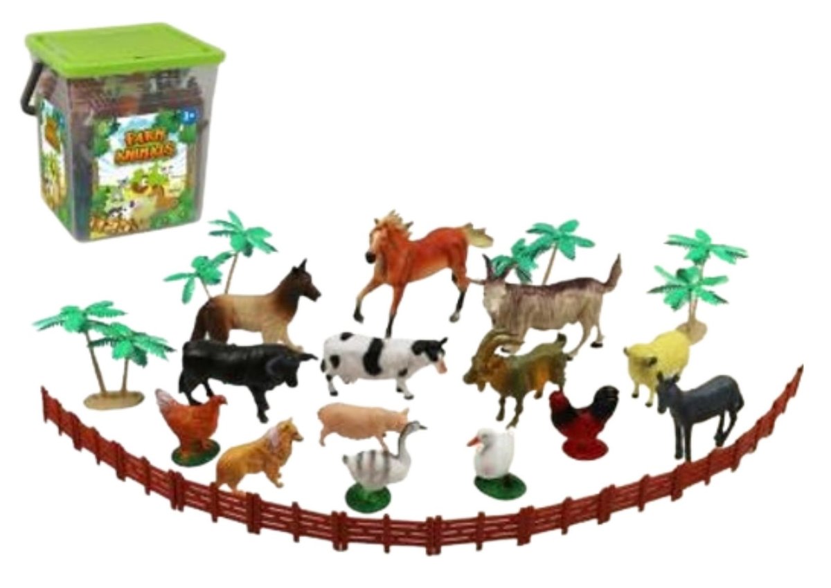 Zdjęcia - Figurka / zabawka transformująca Farma Zwierzęta Zagrodowe Edukacyjne 14Szt + Akcesoria 
