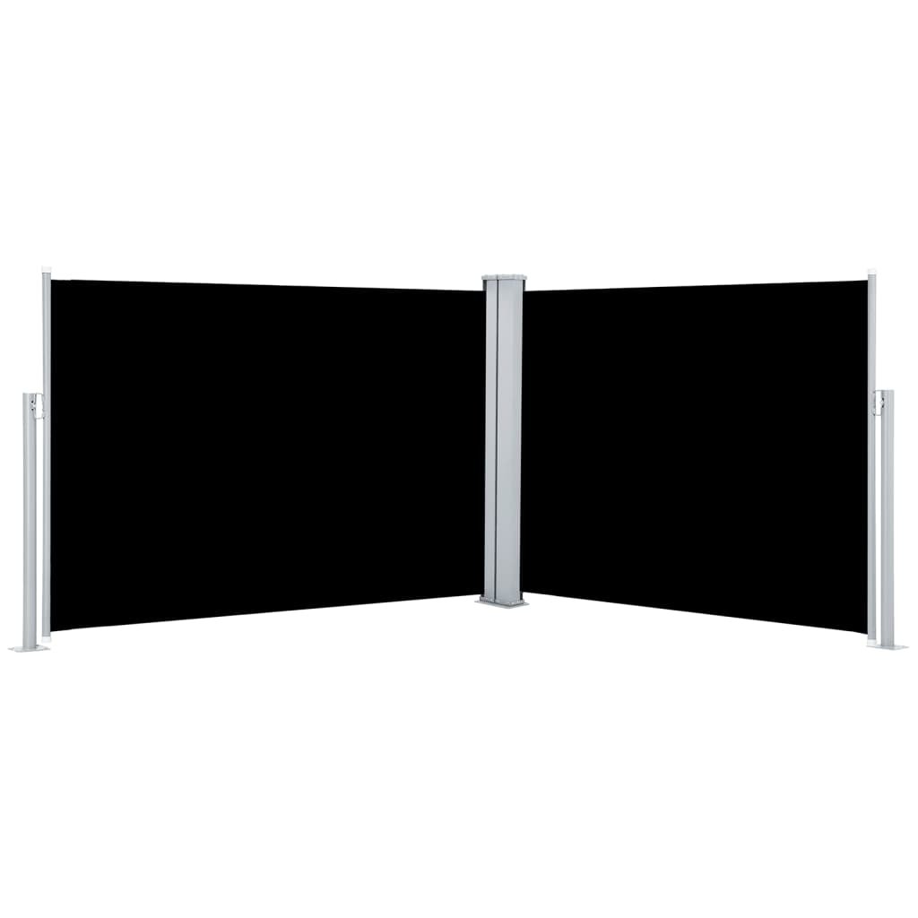 Zwijana markiza boczna VidaXL, czarna, 120x1000 cm