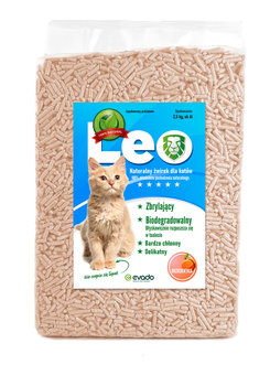 Żwirek naturalny dla kota LEO, zbrylający, 2,5 kg, zapach brzoskwini - Leo