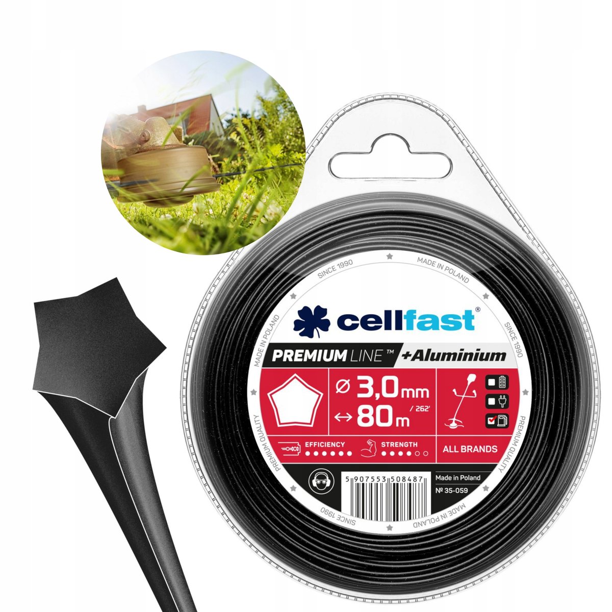 Żyłka tnąca CELLFAST Premium, 3x80 m