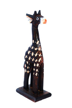 Żyrafa Żyrafka Rzeźba Figurka Drewniana 21Cm - Inny producent