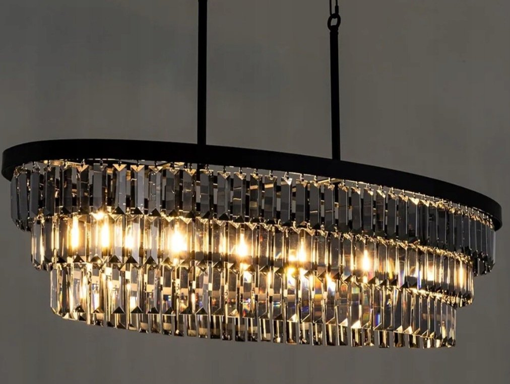 brak danych ŻYRANDOL KRYSZTAŁOWY DO SALONU | KRYSZTAŁ LAMPA PREMIUM | OWALNA | TOCHNIC