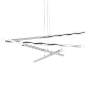 Żyrandol salonowy Tubo 8-punktowa metalowa lampa chrom - Aldex