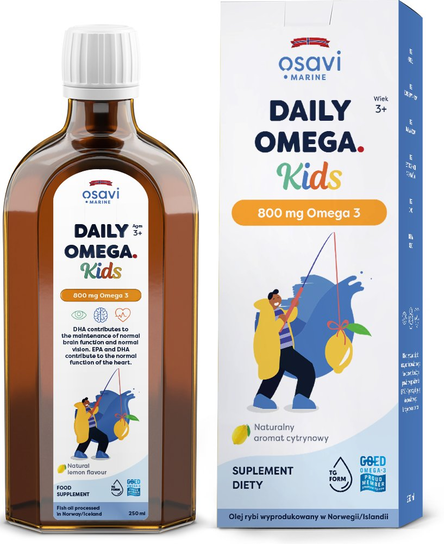 Daily Omega 3 dla dzieci 800mg - o smaku cytrynowym - 250 ml