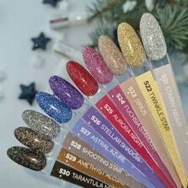 YOSHI Lakier Hybrydowy Galaxy Twinkle Star złoty brokat 6 ml - 522