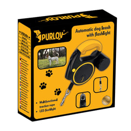 Smycz dla Psa Kota Automatyczna z Latarką Zwijana Pojemnik z