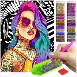 Haft Diamentowy ARTULIO Obraz DIY 5D Diamond Painting Mozaika Diamentowa 30X40cm Pi kna dziewczyna Zestaw Akcesoriow
