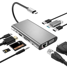 HUB 8 in 1 - USB-C, LAN, HDMI, SD, Micro SD, 3x USB 3.0