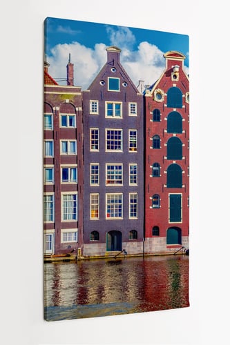 Obraz Na P Tnie Homeprint Redniowieczne Domy Amsterdam Holandia Niderlandy X Cm