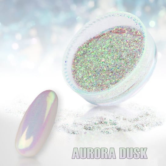 01. Aurora Mirror Dusk - drobny pyłek brokatowy do zdobień na lakier hybrydowy, żel uv i akryl 0,5g AlleBeauty