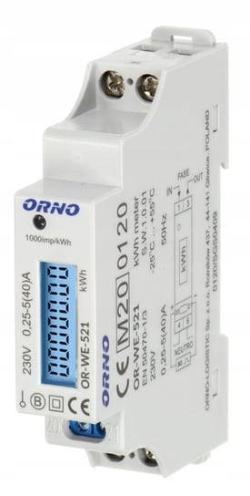 1-fazowy licznik energii ORNO podświetlany 40A ORNO