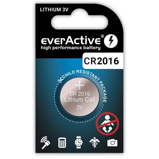 1 x bateria litowa mini everActive CR2016 EverActive