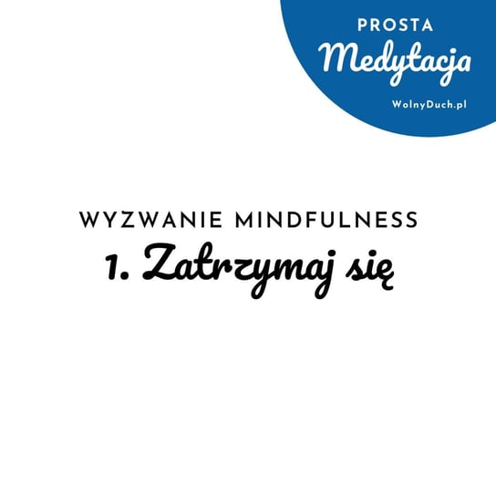 #1 Zatrzymaj się - Wyzwanie Mindfulness - Prosta medytacja - podcast Duch Wolny