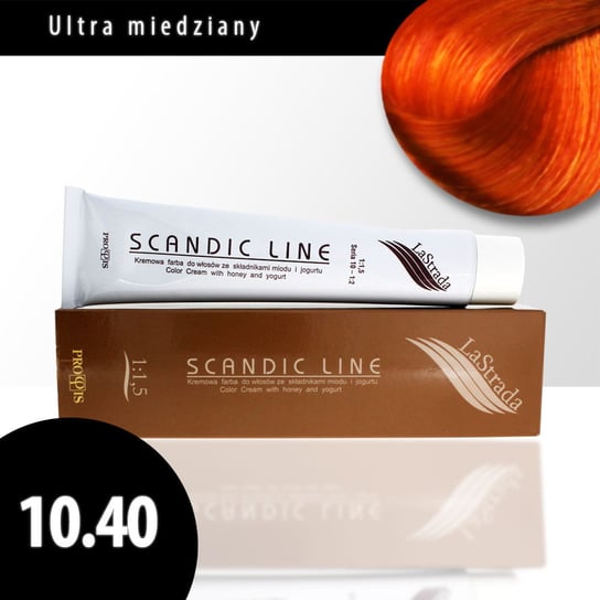 10.40 ultra miedziany Scandic Line kremowa farba do włosów LaStrada 100ml Scandic Line