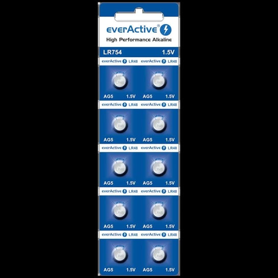 10 X Bateria Alkaliczna Mini Everactive Ag5 G5 Lr754 Lr48 EverActive