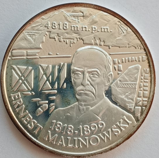 10 Złotych 1999 Ernest Malinowski Bardzo piękny (VF) Narodowy Bank Polski