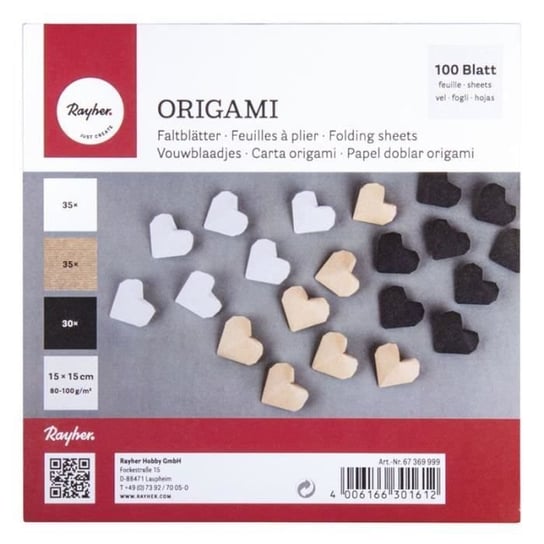100 arkuszy origami 15 x 15 cm - RAHYER - Biały - Dla dzieci - Mieszany Inna marka