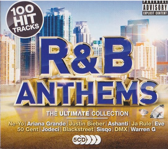 100 Hits R&B Anthems Ultimate Collection 5CD 50 Cent, Warren G., De La Soul, Grande Ariana, Ja Rule, Ashanti, Lopez Jennifer, DMX, Ludacris, Incognito, The Sugarhill Gang