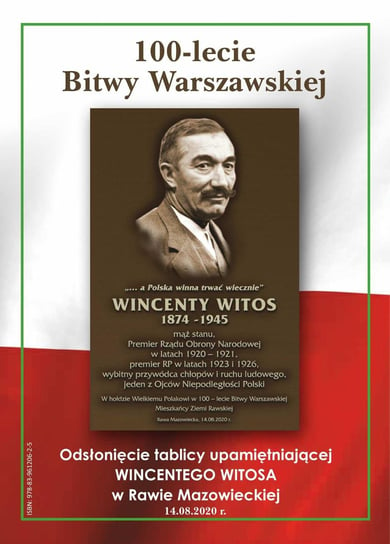 100-lat Bitwy Warszawskiej. Odsłonięcie tablicy Wincentego Witosa w Rawie Mazowieckiej Stępowski Robert
