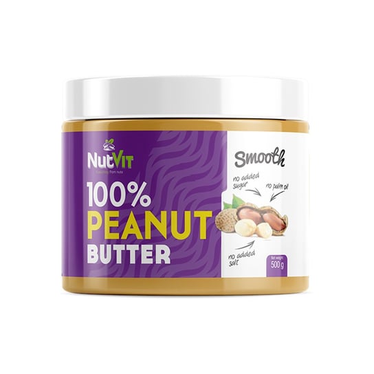 100% Masło Orzechowe Gładkie 500 g NutVit NutVit
