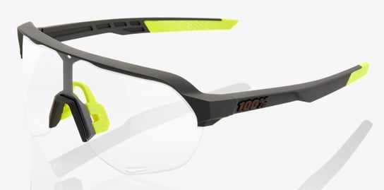 100% Okulary, S2 Soft Tact Cool Grey - Photochromic Lens (Szkła Fotochromatyczne, przepuszczalność światła 16-77%) 100%