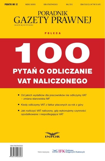 100 pytań o odliczanie VAT naliczonego Opracowanie zbiorowe
