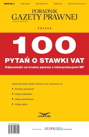 100 pytań o stawki VAT Opracowanie zbiorowe