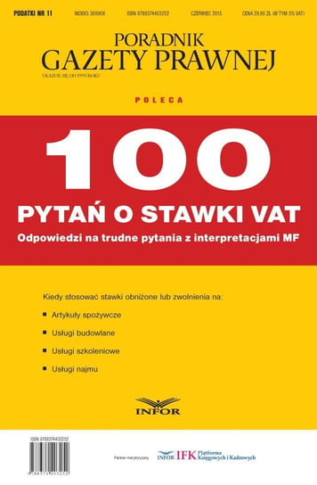 100 pytań o stawki VAT - ebook PDF Opracowanie zbiorowe